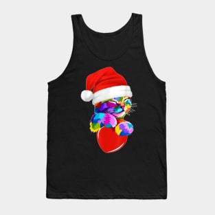 Cute Cat Colorful Christmas Party Pajama Funny Xmas Gifts Tank Top